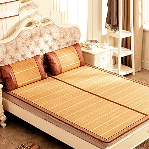 Almofada para dormir de resfriamento de verão Tapete de bambu, tapete dobrável de vime dupla face, m