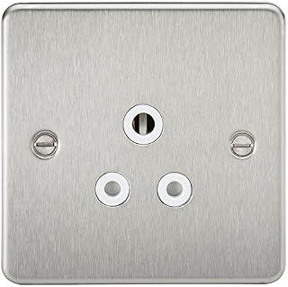 Knightsbridge FP8900BB Brushed Brass FPAV8900BB Flat Plate 115V/230V Dual Voltage Shaver Socket Black Insert, 230 V