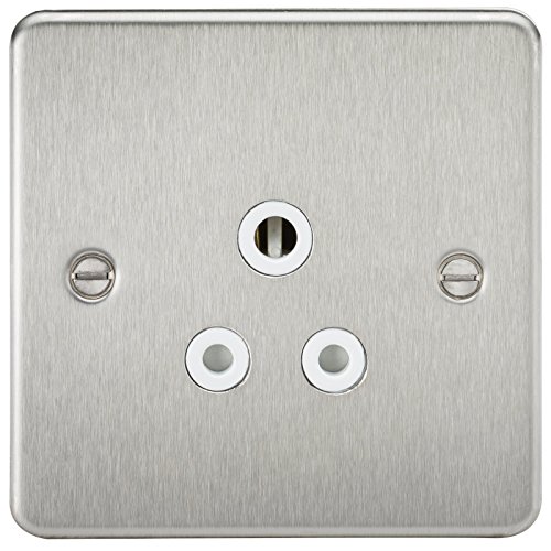 Knightsbridge fpav5abcw 5 une assiette plate Socket Commutateur avec insert blanc – Chrome brossé