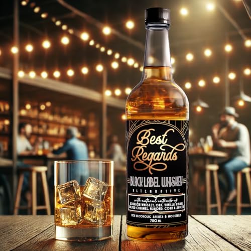 BEST REGARDS Black Label Whiskey Alternative | Non-Alcoholic | The World’s Leading Developer of Non-Alcoholic Spirits, Liqueurs & Mocktails | 25.4 FL OZ (750 ML)