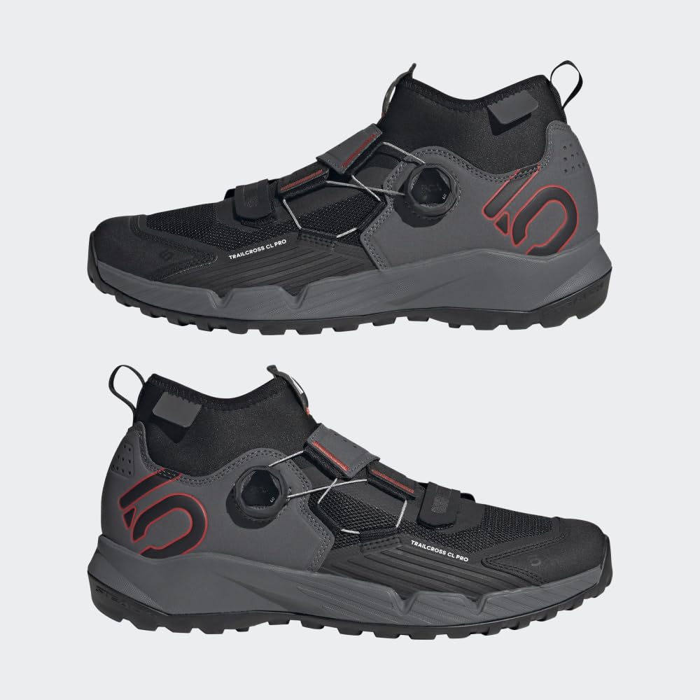 Adidas Five Ten Trailcross Pro Clip-in W - Tenis de Bicicleta de montaña para Hombre, Grey Five/Core Black/Red