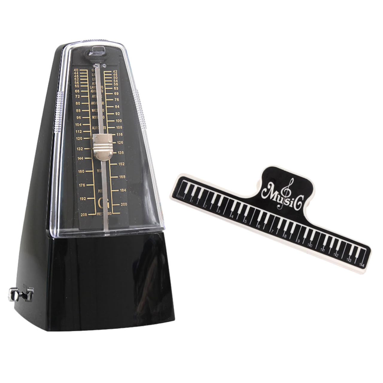 Ciieeo Métronome Mécanique pour Piano Guitare et Erhu Robuste Abs avec Clip pour Partitions Entraînement du Rythme Précis pour Musiciens Débutants et Professionnels Couleur Aléatoire