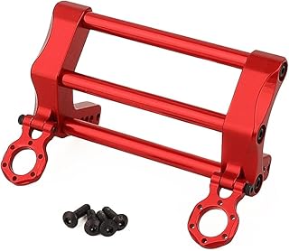 ZXYRC LCG Aluminum Alloy Front Bumper with Tow Hook for Axial SCX10 & SCX10 II Traxxas TRX4 1/10 RC Crawler Car DIY Metal Upgrades Parts (Red)