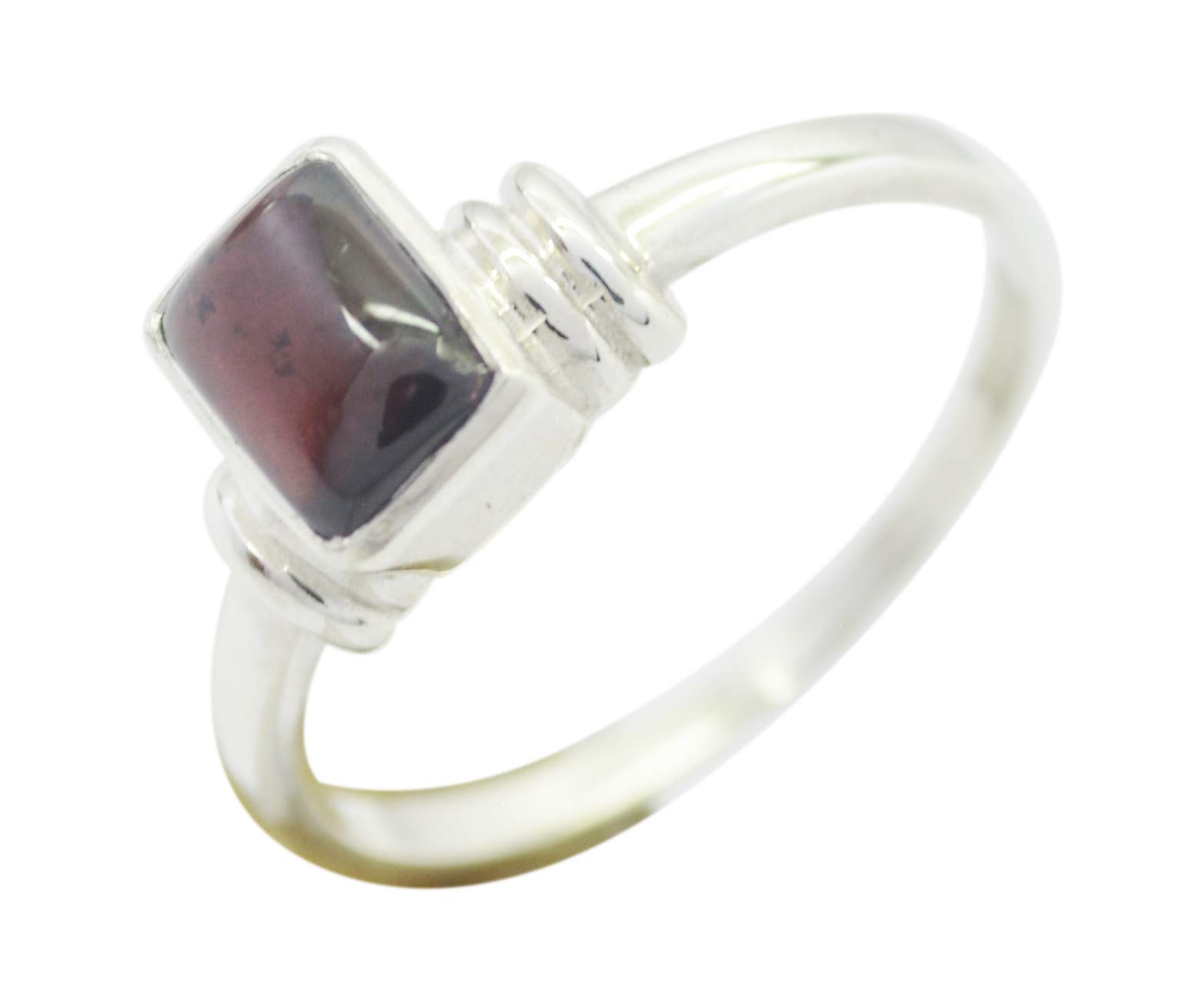 Bague en argent 925 massif avec grenade rouge authentique de qualité joaillerie