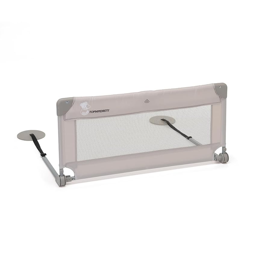 FOPPAPEDRETTI Sponda da Letto Hoplà 90 cm, per bambini da 18 mesi a 5 anni, Fissaggio sotto materasso, Pieghevole e Trasportabile, Borsa da trasporto inclusa, Sicura e Protettiva, Sabbia