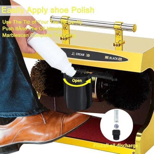 Automatic Shoe Polisher, 100W Electric Shoe Buffer Machine, Stainless Steel Cleaning Kit, Induction Shoe Shiner for Home, Hotel & Office Use