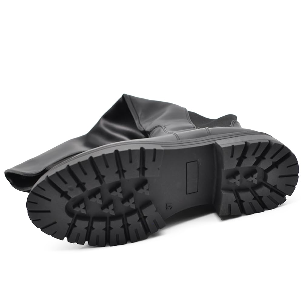 IF Fashion Stivali Scarpe da Donna Tessuto Stretch Polpaccio Elasticizzato G663