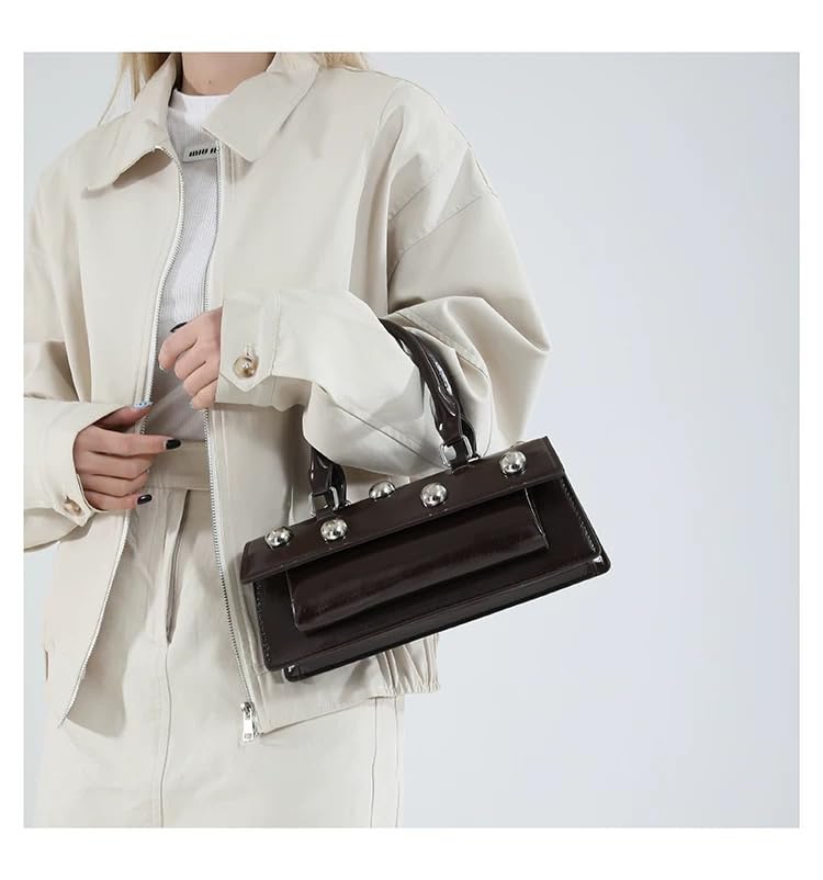 Edgy Sweetheart Shoulder Bag Sling bag Glossy Leather Quality Crossbody Bag with Detachable Studded Design Stylish Women Bag3