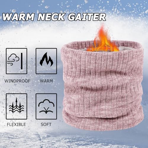 3 Pack Winter Neck Warmer & Ski Mask for Men Women Thermal Warm Fleece Face Mask Neck Gaiter Scarf Gift - Image 3