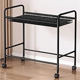 [Goswave] スラックハンガー 大容量 20本掛け パンツハンガー スイング式 キャスター付き 出し入れカンタン ハンガーラック 床置きズボン棚 軽量 頑丈 コンパクト 収納 省スペース 簡単組み立て (ブラック, 幅60cm 20本掛け)