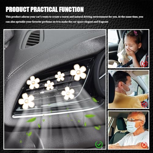 Image of 8PCS Daisy Flower Air Vent Clip Accessories, Air Conditioning Outlet Clip, Car Air Freshener Dashboard Accessories Charm, Auto Decorations Interior Universal Car Fresheners for Women
