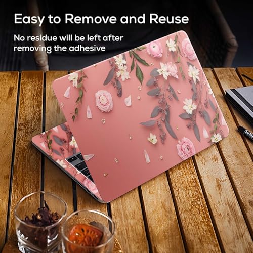 Image of Galaxsia Floral D33 Full Body Vinyl Laptop Skin /Sticker /Cover Upto 15.6 Inches Laptops Laminated-Removable-HD Quality Compatible for Hp-Dell-Sony-Lenovo-Asus etc.(15x10 Inches)