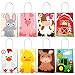 Farm Animal Party Favor Bags,Barnyard Birthday Gift Treat Goody Bags For Farm Animal Party Supplies Pack of 16