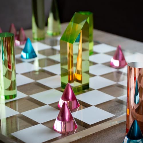 Modern Chess Set - Acrílico con 32 piezas coloridas miniatura 2