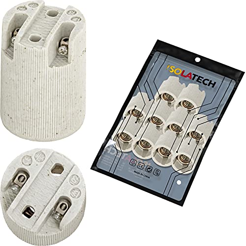 ISOLATECH 10Stk E14 Keramik Lampenfassung LED Energiesparlampen (max.250V/4A) Leuchtmittel Home Küche Kühlschrank Badezimmer Decke Installation Sockel Halterung einbauen hitzebeständig