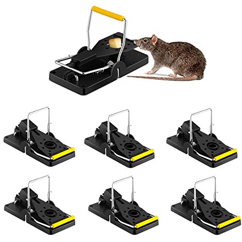 KASQA Mausefalle Profi Mäusefänger Schlagfalle Ratte Schnappfalle Wiederverwendbar Mouse Trap Geeignet für drinnen und draußen Gärten 6er Set (Schwarz) Cover