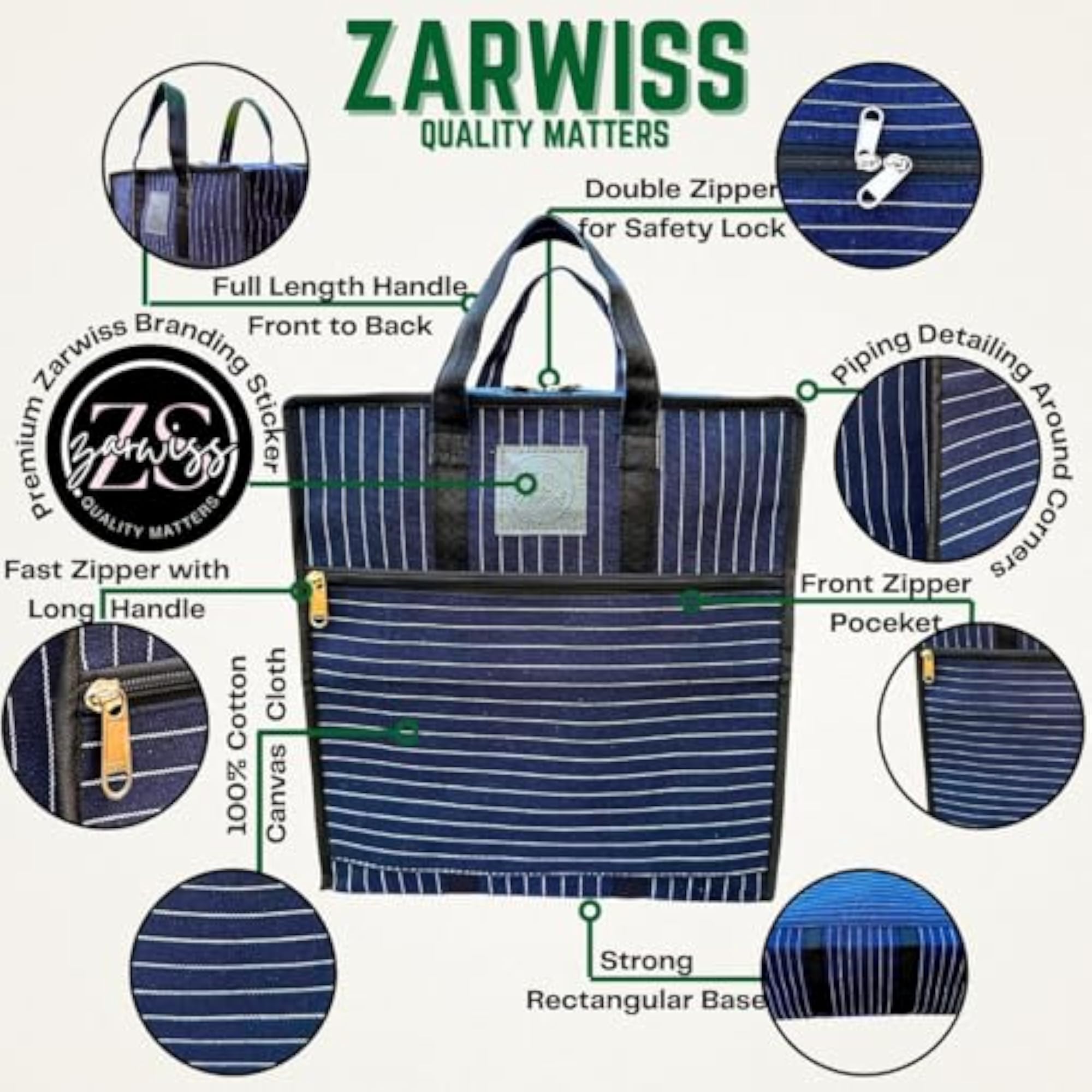 Multipurpose Tote Bag for Groceries, Office, Travel
