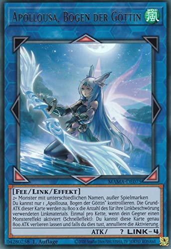 TCG MAMA-DE075 - Apollousa, Bogen der Göttin - Ultra Rare - Deutsch - 1. Auflage - im Set mit Ultrapro Toploader - Yugioh