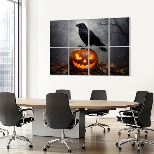 Paquete de 8 paneles acústicos artísticos absorbentes de sonido VVLUXIDECO 48"x32" de fibra de poliéster con diseño Halloween miniatura 7