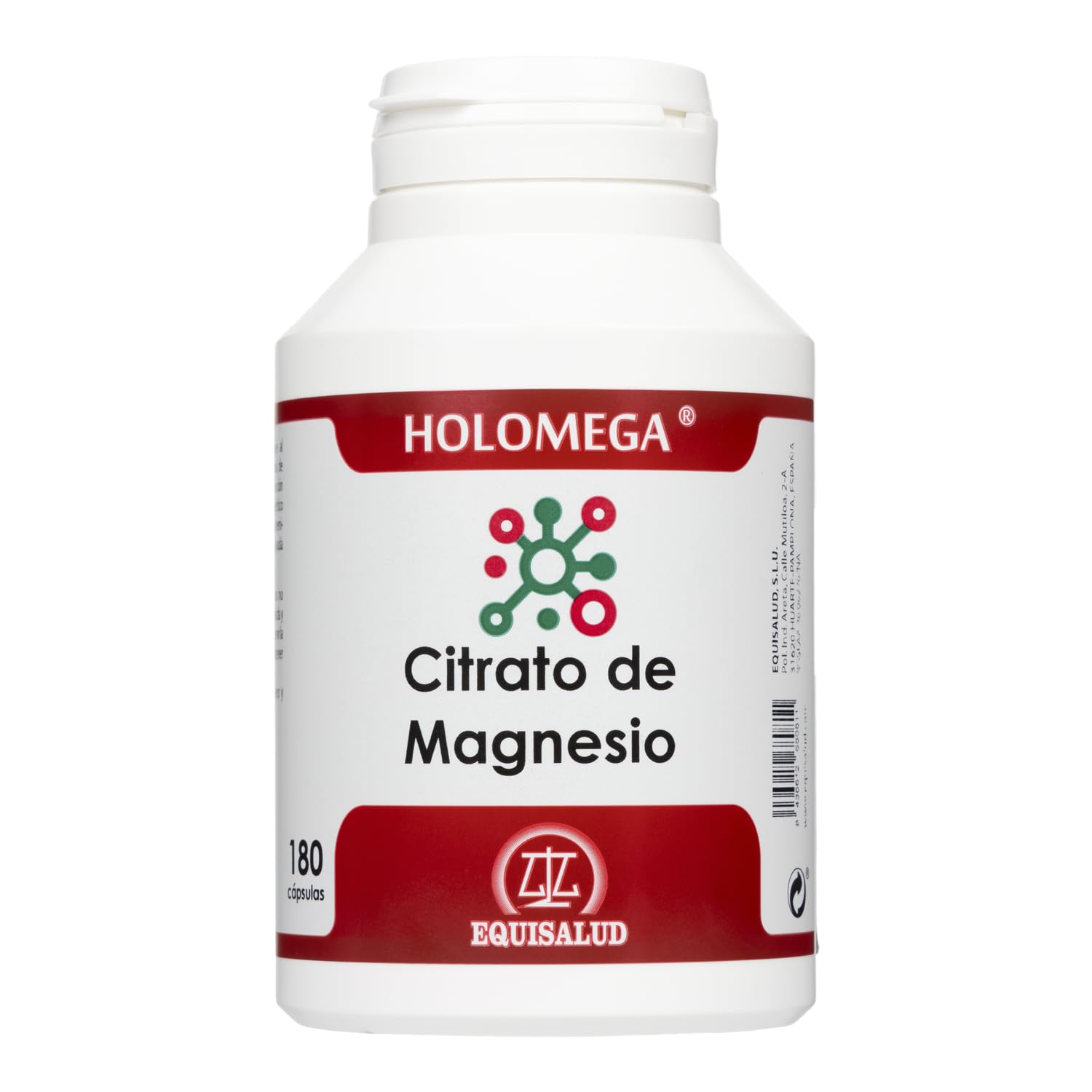 Holomega Citrato de Magnesio – 180 Cápsulas | Magnesio de Alta Absorción | Energía, Cansancio y Función Muscular | Sistema Nervioso y Equilibrio Electrolítico | Equisalud
