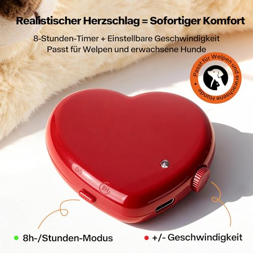 Pet Prime Hundeherzschlag Spielzeug Welpe Verhaltenshilfe Spielzeug Herzschlag Plüschtier für Haustier Plüsch Welpenspielzeug - Plüschbär (Bär mit Herzschlag)