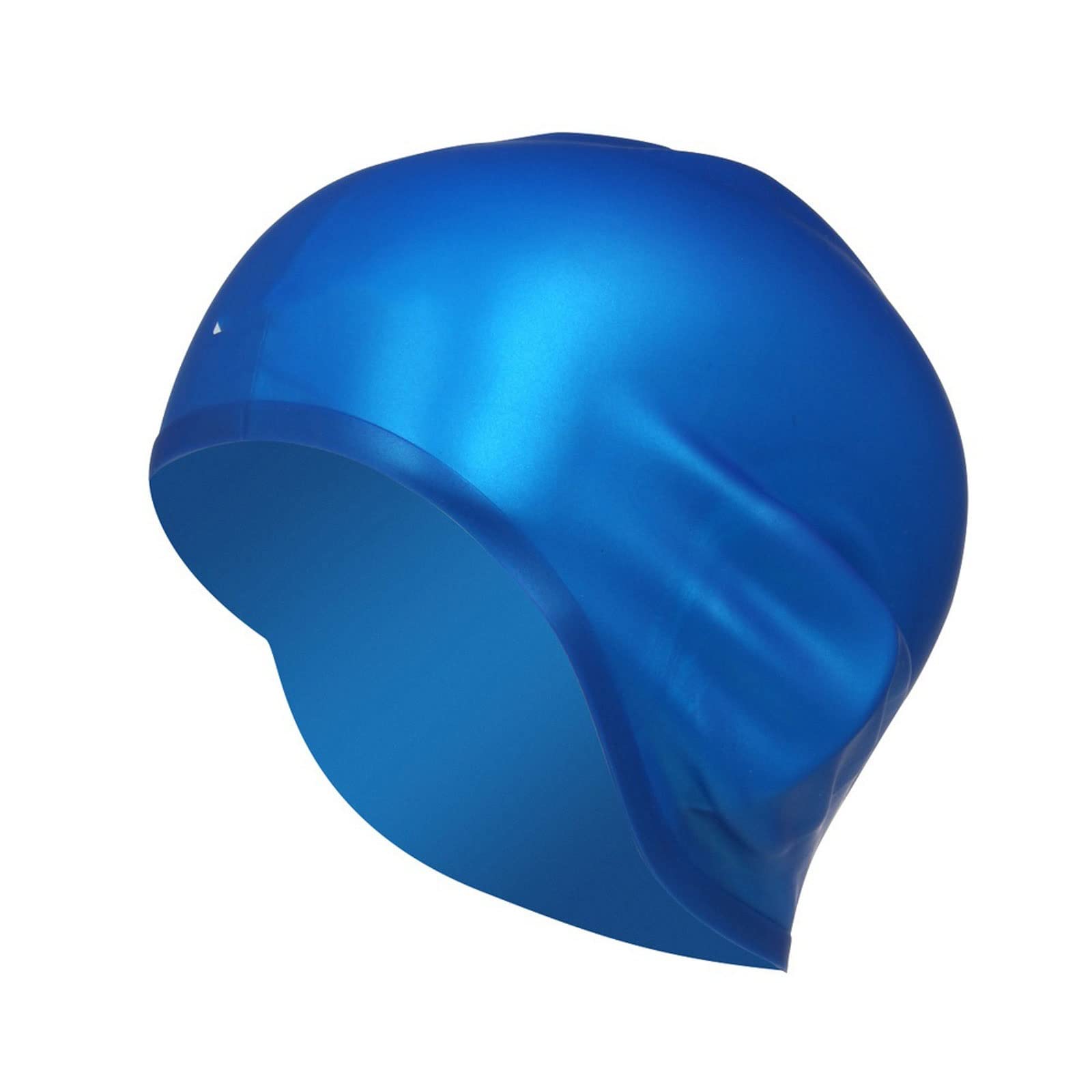 Bonnet de bain en silicone imperméable 3D élastique pour homme et femme - Bonnet de natation pour cheveux longs - Bonnet de bain pour adultes (bleu)