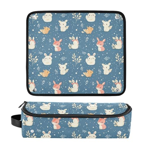 Bolso organizador para herramientas de cabello con diseño navideño de invierno, resistente al calor, para planchas y rizadores miniatura 3