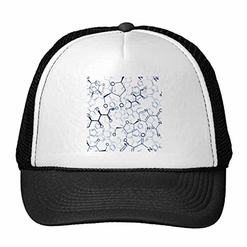 Gorra de béisbol infantil azul con diseño de estructura molecular y malla transpirable