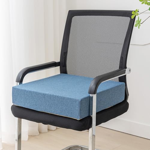 YOUGANG Cojín extra grueso para asiento de silla, cojines cuadrados de 40/45/50 cm, cojines elevadores grandes para sillón para comedor, interior, jardín, lavable (azul, 40 x 40 x 10 cm)