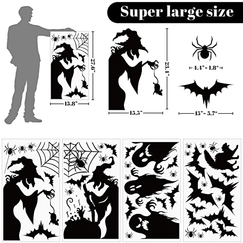 Large Halloween Window Clings Decorations - Silhouette Decorations With Scary Witch Stickers for Windows2