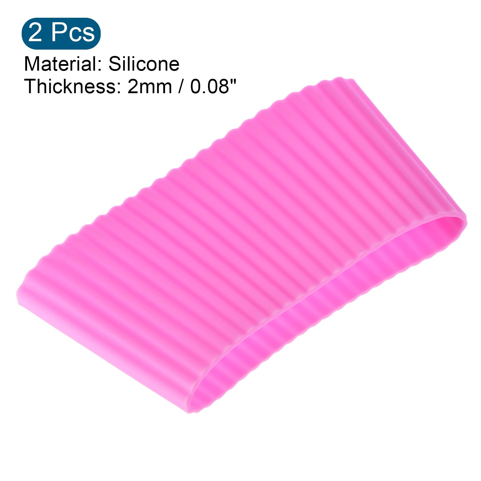 MECCANIXITY Fundas para tazas, resistentes al calor, fundas de silicona antideslizantes para botellas de agua, color rosa, paquete de 2