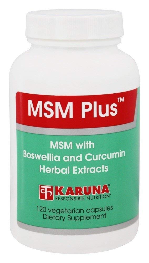 Karuna MSM Plus | 120 Vegetarian Capsules | MSM 1125mg, Boswellia 350mg, Curcumin 200mg