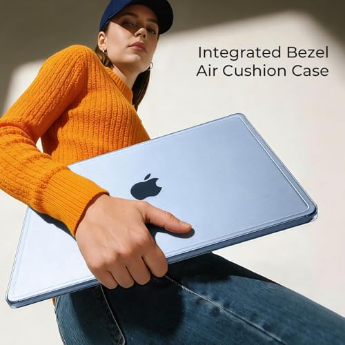 Image of EooCoo Compatible for MacBook Air 13 inch Case M5 M4 M3 M2 2026 2025-2022, Crack-resistant Corners, True-to-Device Matte Texture,Hard Shell Laptop Cover for Air 13.6 inch A3449 A3240 A3113 A2681, Sky Blue