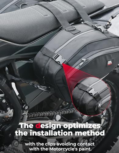 KEMIMOTO Motorcycle Saddlebags with Rain Covers Compatible with Dirt Bike Dual Sport Motorcross Motorbike Racing Mountain Off-Road 20L
