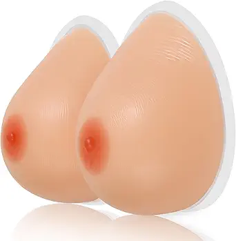 IVITA One Pair Self Adhesive Silicone Breast Forms for Mastectomy Crossdresser Prosthesis Transgender Cosplay