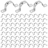 Biugaaufai 200 PCS 1-3/8 Inch Stainless Steel Rigid Pipe Strap, 1-3/8 Inch Conduit Clamps, U Bracket Mounting Clamps with Two Hole, U Tube Pipe Clamp for Chemical Industry, Commercial
