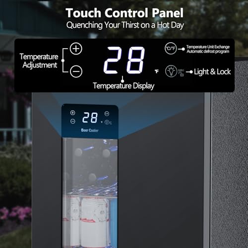 Image of Electactic Beer Cooler 3.2 Cuft, 130 Can Beverage Refrigerator with Adjustable Shelves, Accurate Temperature 20F-50F Even Cooling for Home Bar, Game Day, Mancave, Black