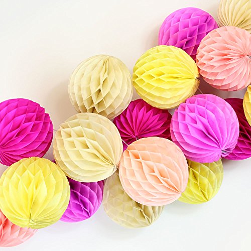 Just Artifacts 3Pc Tissue Paper Honeycomb Ball (4-Inch, Salmon) #TOP2