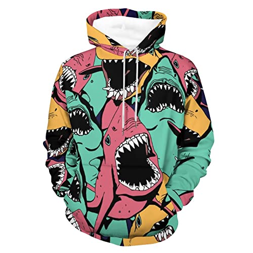Hoodie requins UMENG fini les pulls inconfortables sweat S