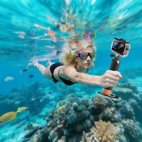 Image of Yantralay Waterproof Housing for D JI Os mo Action 6 | Protective Case with Dual Cold Shoe Mount | PC Shell for Diving Snorkeling Surfing | Action Camera Accessories
