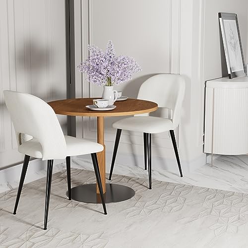 Chleby Juego De 2 Sillas De Comedor De Rayas Con Respaldo Sillas Asiento Tapizado Sillas De Salón Patas De Metal Para Cocina Salón Restaurante Blanco Chleby Juego De 2 Sillas De Comedor De Rayas Con Respaldo Sillas Asiento Tapizado Sillas De Salón Patas De Metal Para Cocina Salón Restaurante Blanco
