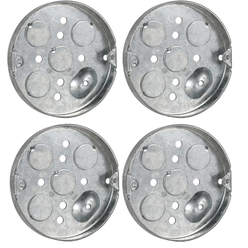 Four 4' Ceiling Electrical Box Galvanized Steel, 4 Pack