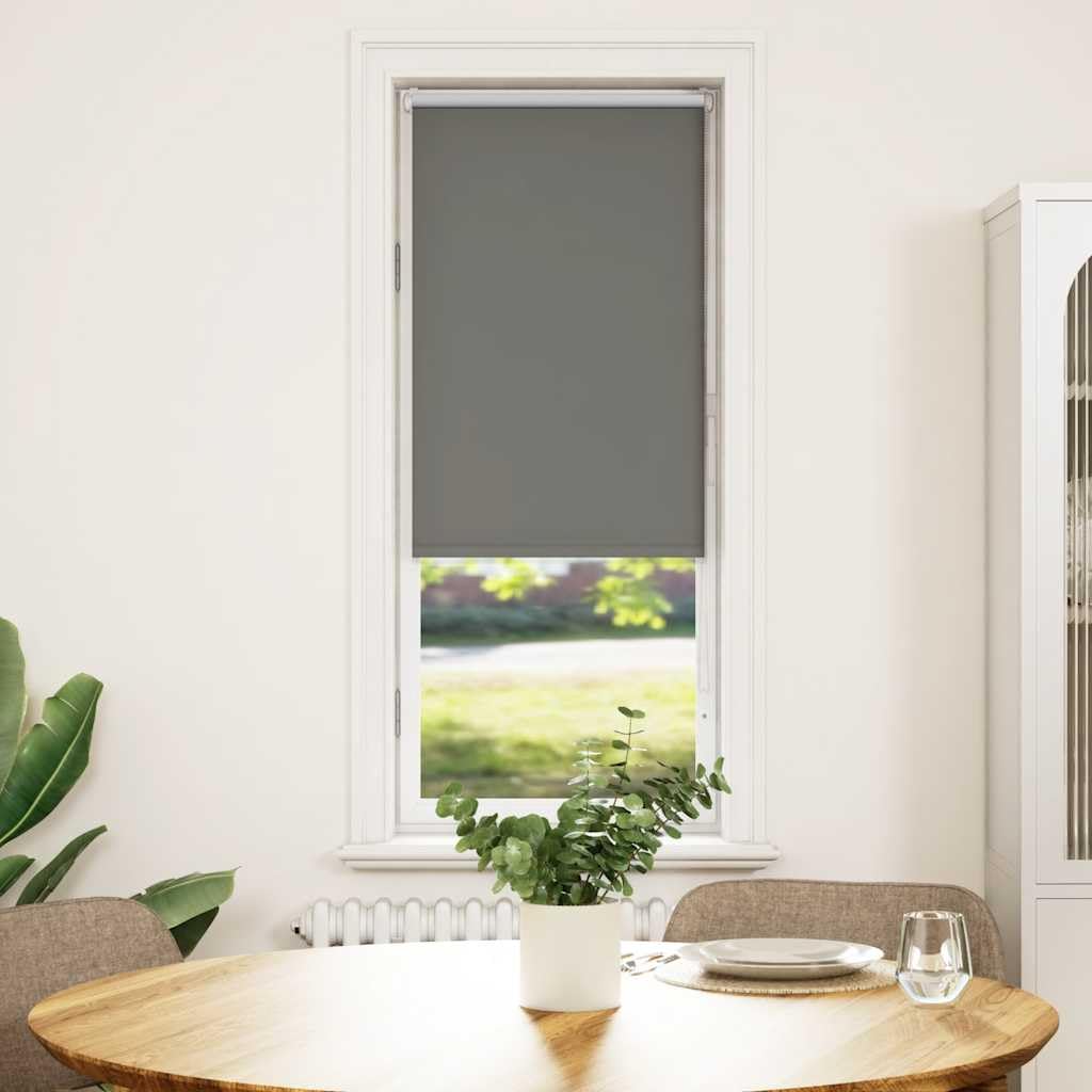 Roleta zaciemniająca, szara, 50 x 150 cm, szerokość materiału poliestrowego 45,7 cm, ochrona przed wzrokiem i wysoką temperaturą, mocowanie zaciskowe bez wiercenia i wkręcania, idealna do