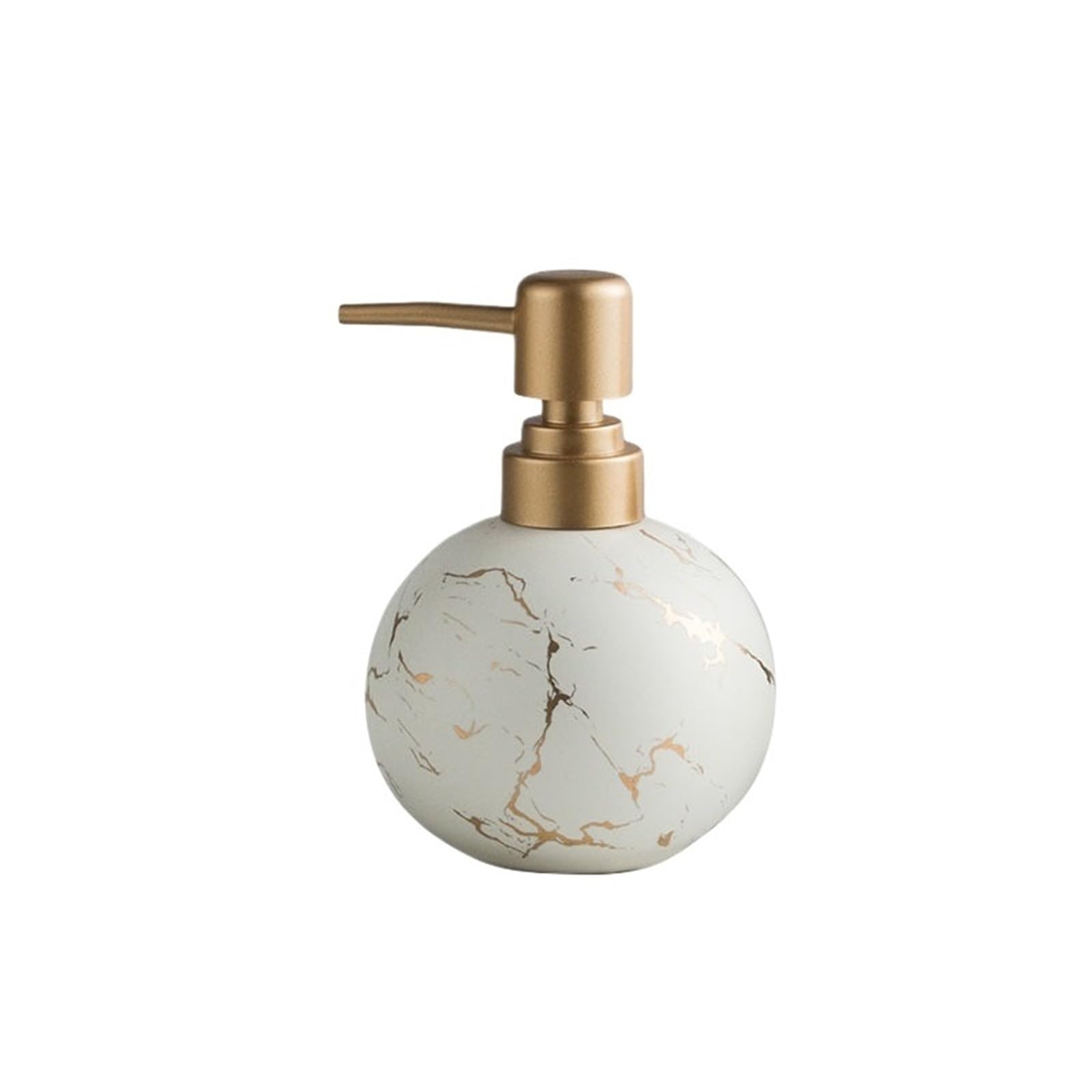 Cyairong-22 White Soap Dispenser 300Ml Ceramic Ball Soap Dispenser With Pump Bathroom Shower Gel Press Bottle(White)