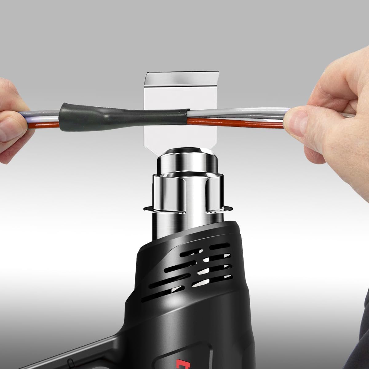 Pistola ad aria calda da 2000 W, 50 ℃ ~ 650 ℃ ad alte prestazioni, con protezione da surriscaldamento, 2 impostazioni del flusso d'aria con 3 ugelli, 1 raschietto per colore, riscaldamento
