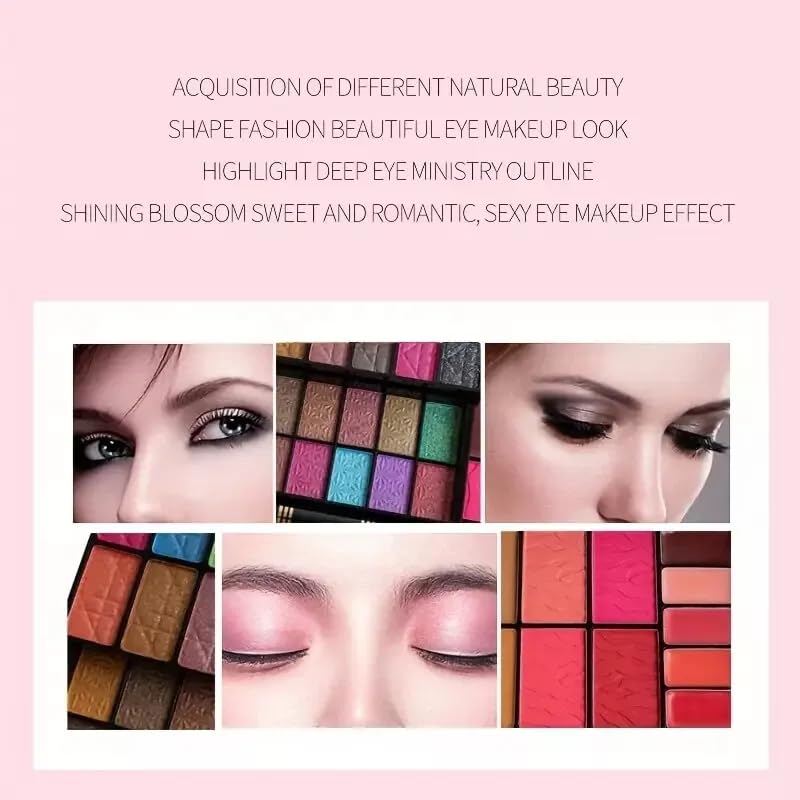 FATASH All-in-One Face Makeup Palette 47 Colors Set, Eyeshadows, Blush, Powders, Lip Gloss & Mascara, Waterproof & Smudge-Proof Full Face Cosmetic Kit with 2 Applicators, Sponge Pad For Girl & Women - Image 4