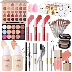 Makeup Kit for Women – Full Kit for Beginners Teens Girls, 30 Colors Matte & Shimmer Eyeshadow Palettes, Blush Palette, Lip Gloss Set
