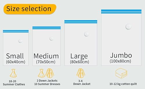 Vacuum Storage Bags,8 Pack (Large,32"X24"),Space Saver 80% Vacuum Storage Bags,Storage Bags Vacuum Sealed Of Clothes, Pillows,Comforters,Blankets Storage,Hand Pump Included #TOP5