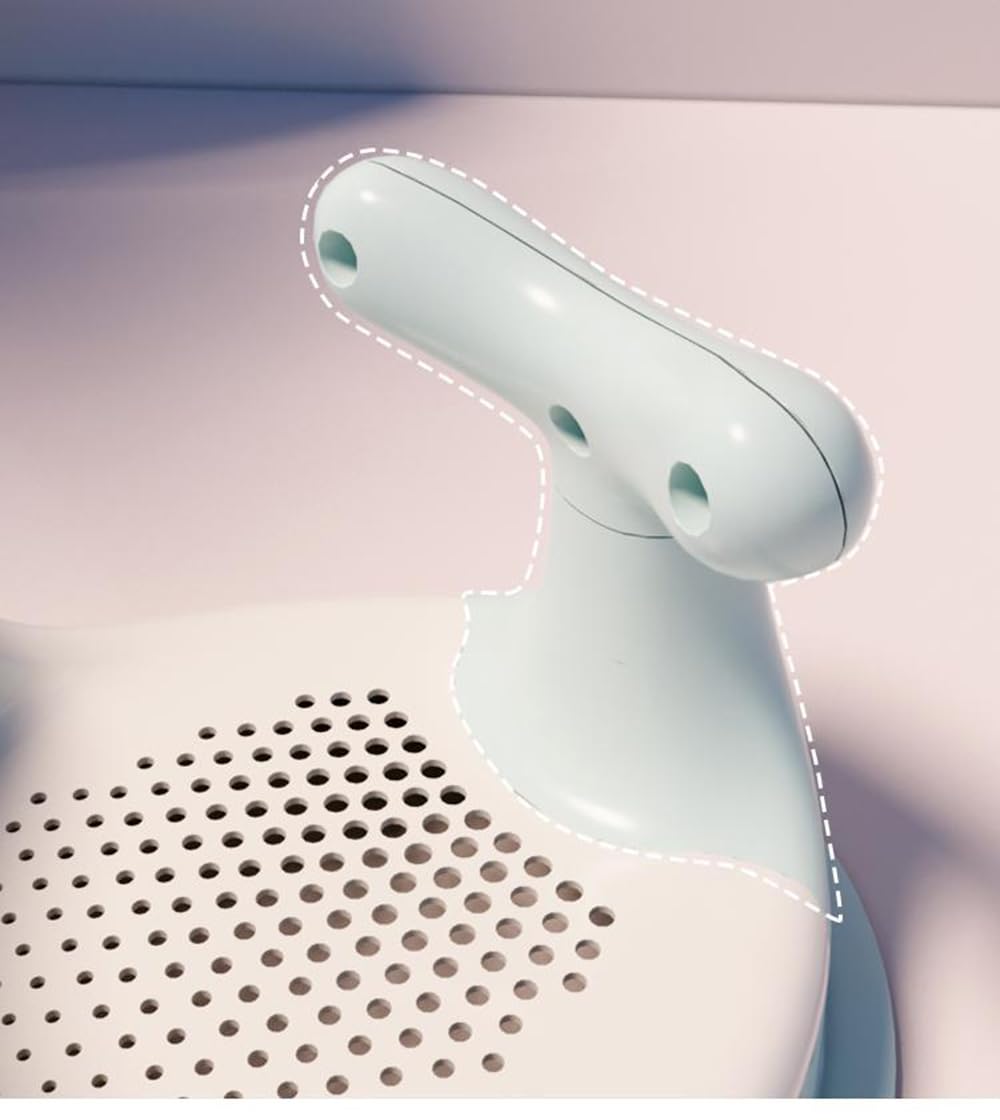 Asiento de baño para bebé con forma de ballena con 4 ventosas, silla de ducha para bebés de 6 a 36 meses, sin suciedad oculta (rosa)