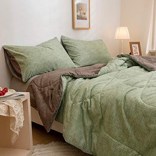 Boqingzhu Bettdecke 240x220cm Grün Grau Anthrazit Microfaser Wende Steppbettdecke 4 Jahreszeiten Set Weiche Atmungsaktive Schlafdecke 2250g Füllung Cover